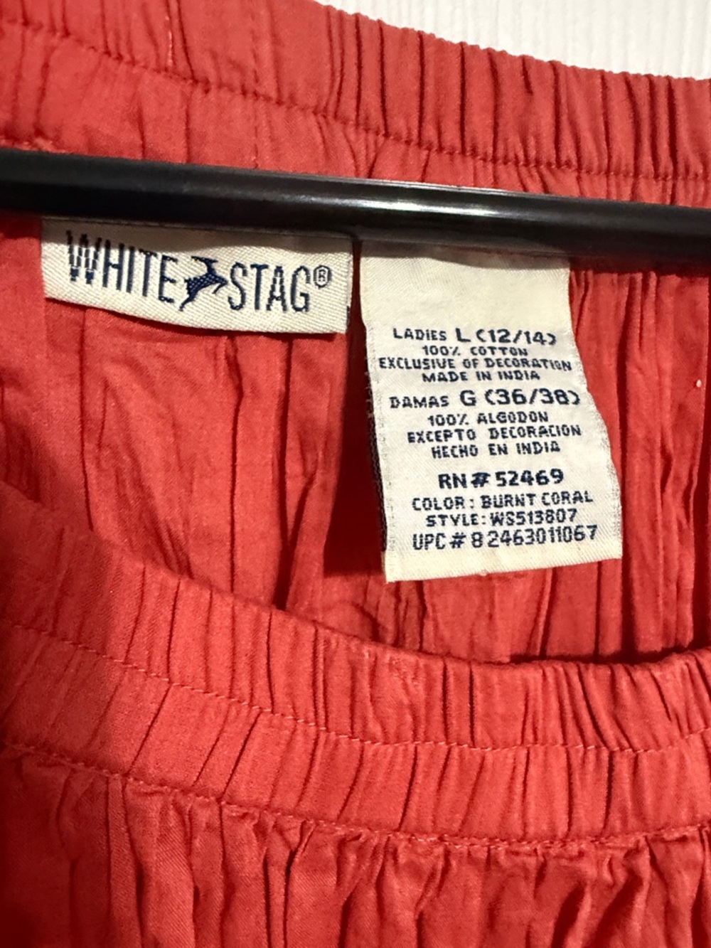 White Stag Red Crinkle Tiered A-Line Skirt - Picture 2 of 3